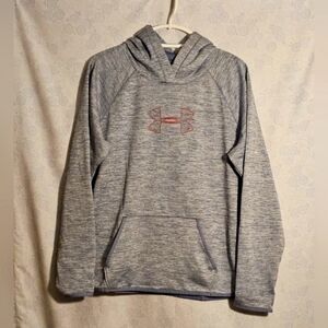 Under Armour Hoodie Sweatshirt XL Blue‑Gray Logo Space Dye Performance Pullover